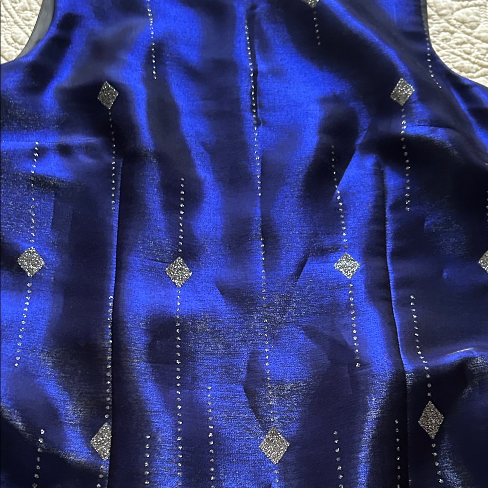 Elegant Navy Sleeveless Dress - Picture 16 of 16